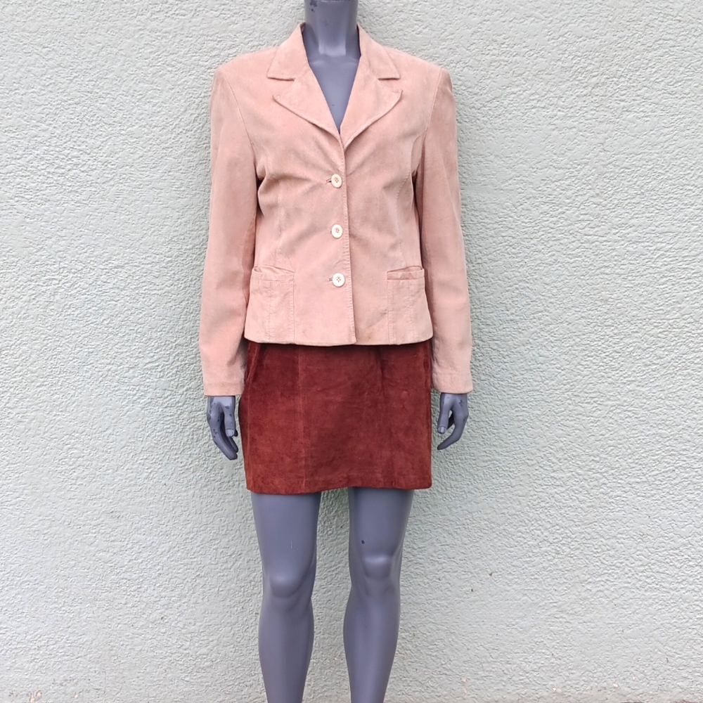 UNIFORM by JOHN PAUL RICHARD LADIES GENUINE SUEDE/LEATHER (3) BUTTON JACKET